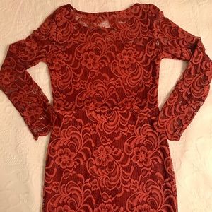 A red-pink colored dress